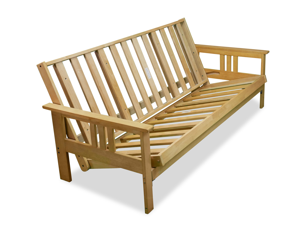 Chloe Full Wood Futon With Mattress Solid Cover Futon World
