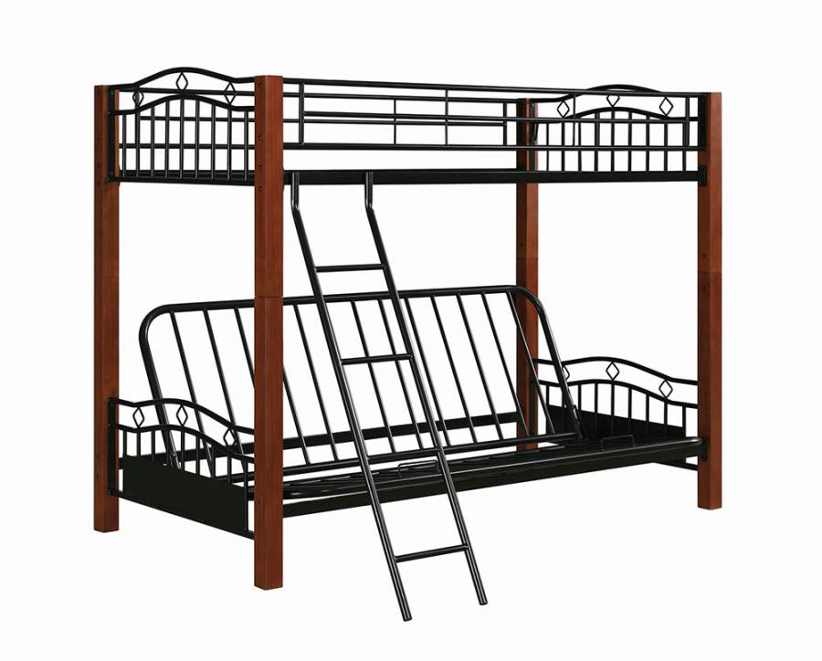 Haskell Metal And Wood Casual Twin Over Futon Bunk Bed World Wood Casual Twin Over Futon Bunk Bed